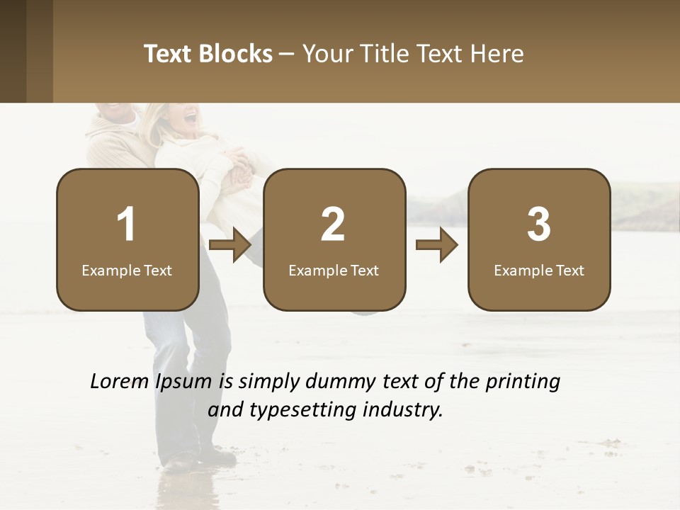 A Man Carrying A Woman On His Back On The Beach PowerPoint Template