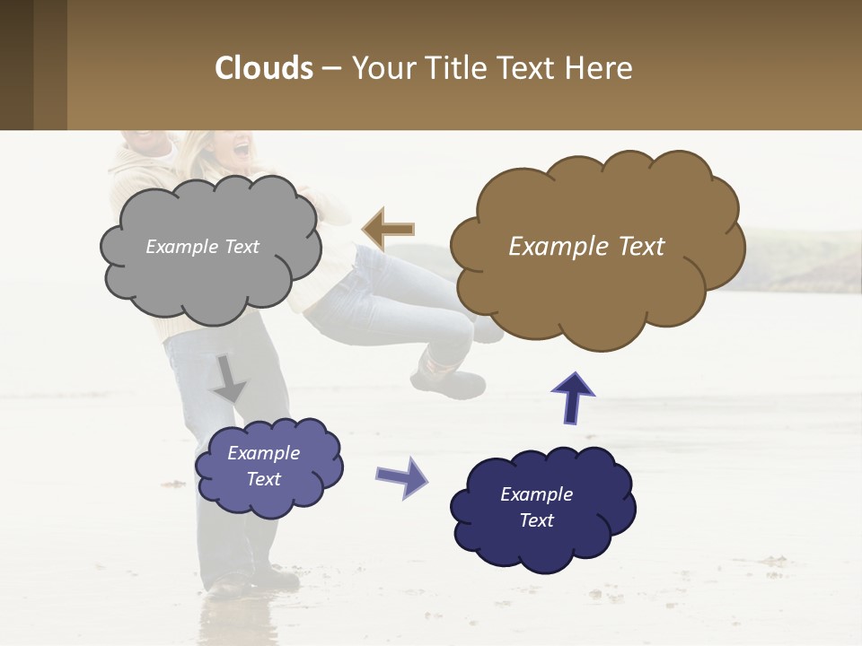 A Man Carrying A Woman On His Back On The Beach PowerPoint Template