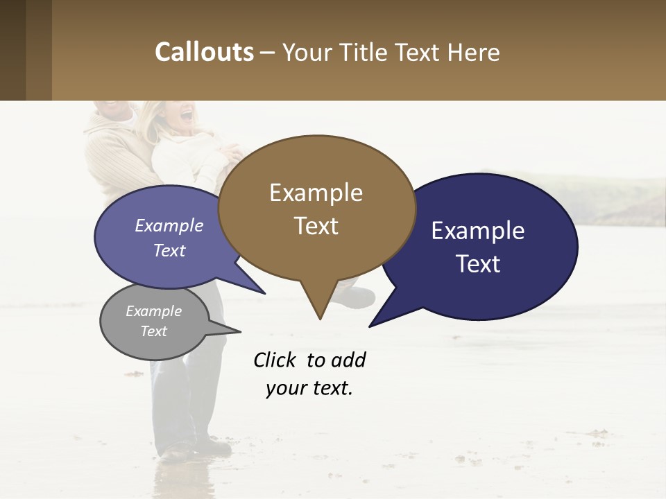 A Man Carrying A Woman On His Back On The Beach PowerPoint Template