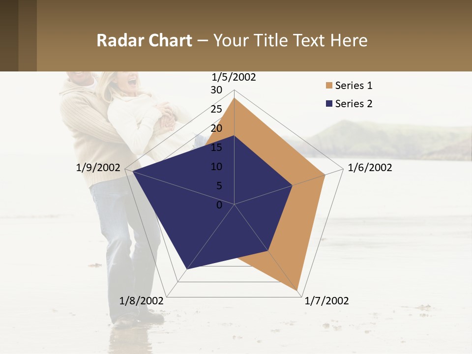 A Man Carrying A Woman On His Back On The Beach PowerPoint Template