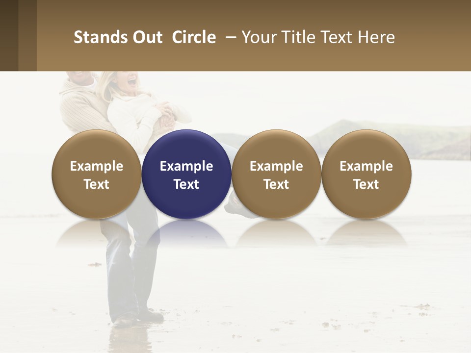 A Man Carrying A Woman On His Back On The Beach PowerPoint Template