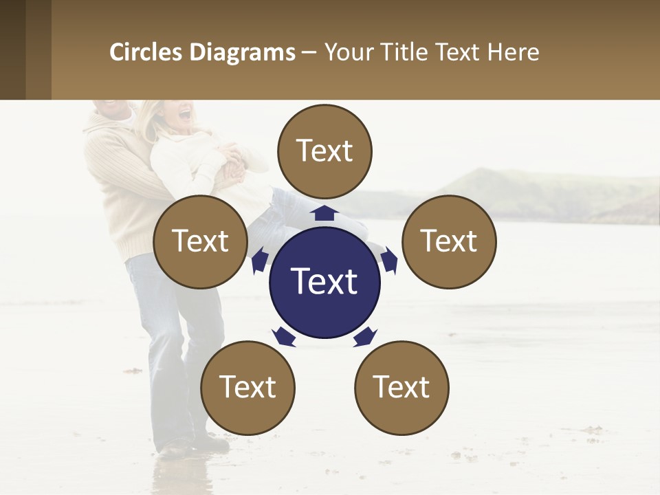 A Man Carrying A Woman On His Back On The Beach PowerPoint Template