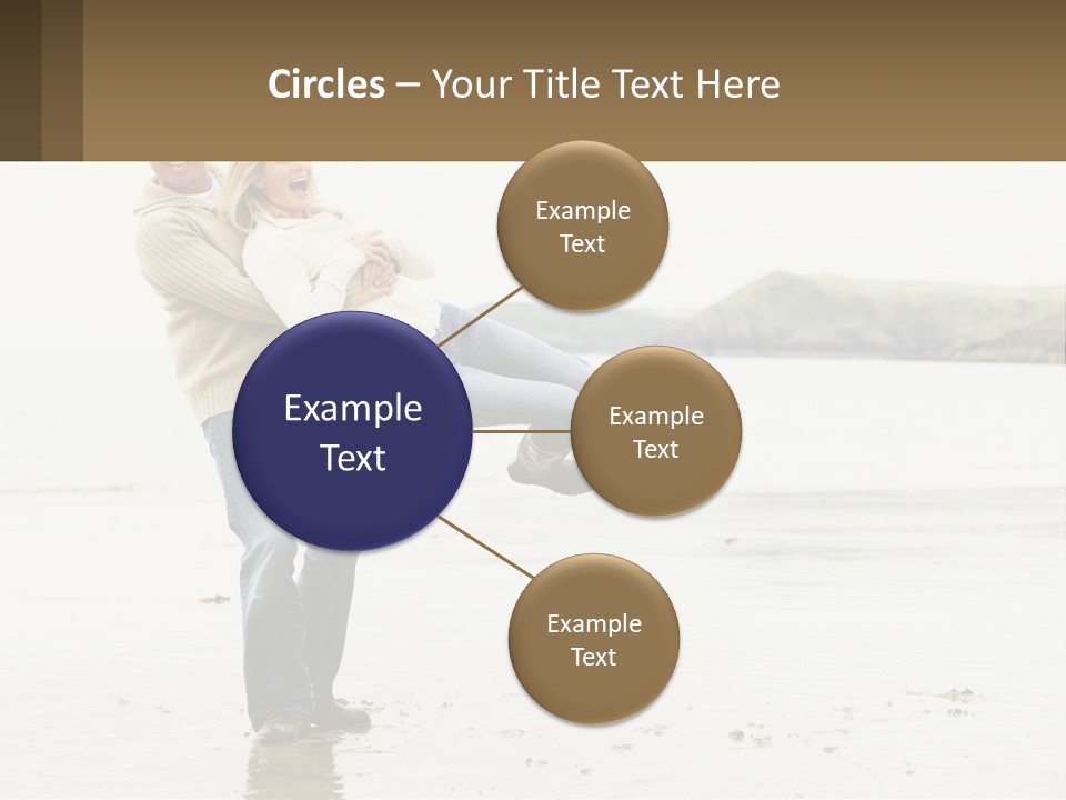 A Man Carrying A Woman On His Back On The Beach PowerPoint Template