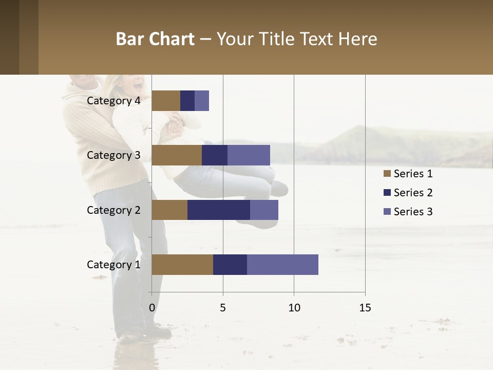 A Man Carrying A Woman On His Back On The Beach PowerPoint Template