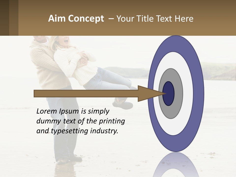 A Man Carrying A Woman On His Back On The Beach PowerPoint Template