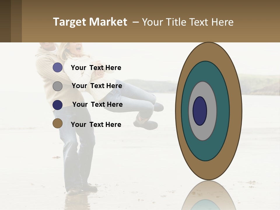 A Man Carrying A Woman On His Back On The Beach PowerPoint Template