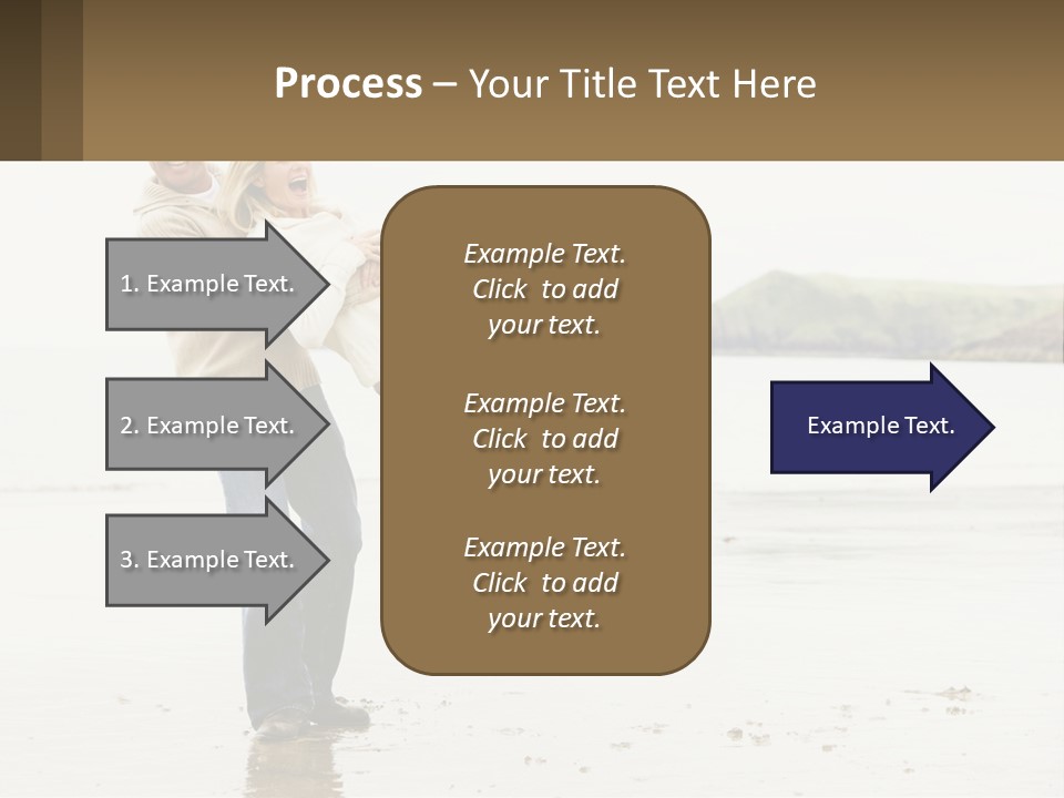 A Man Carrying A Woman On His Back On The Beach PowerPoint Template