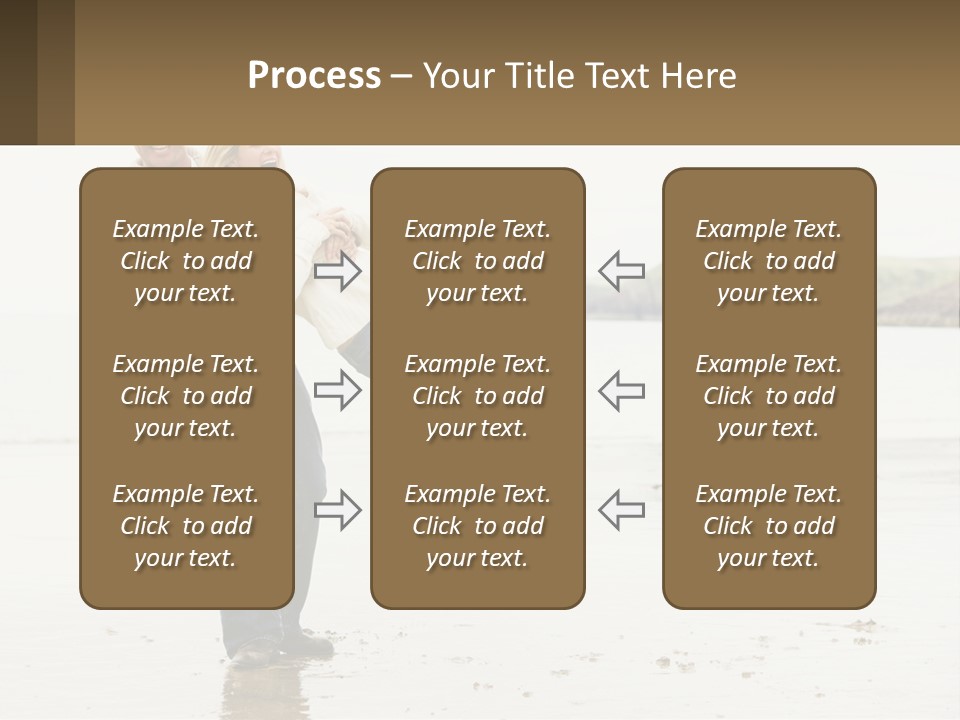 A Man Carrying A Woman On His Back On The Beach PowerPoint Template