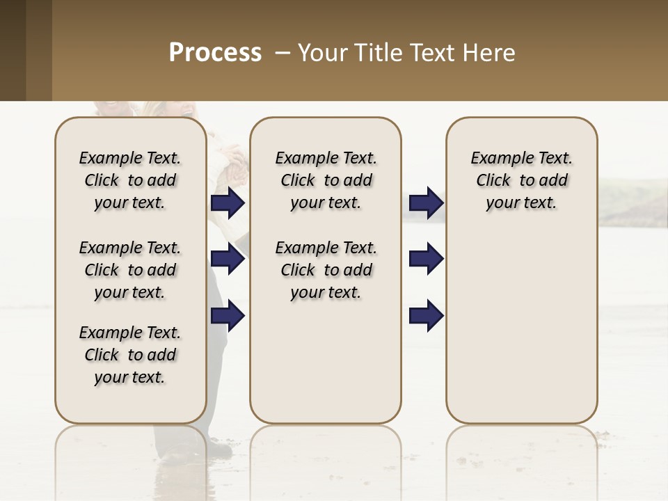 A Man Carrying A Woman On His Back On The Beach PowerPoint Template