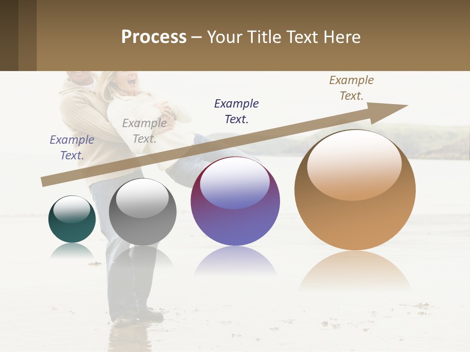 A Man Carrying A Woman On His Back On The Beach PowerPoint Template