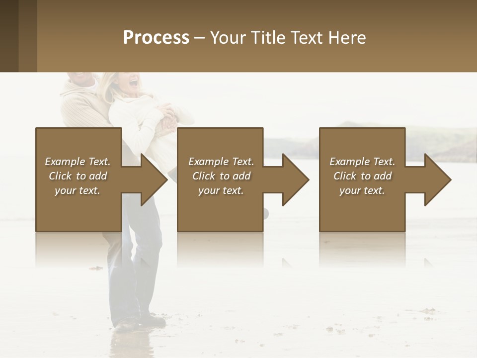 A Man Carrying A Woman On His Back On The Beach PowerPoint Template