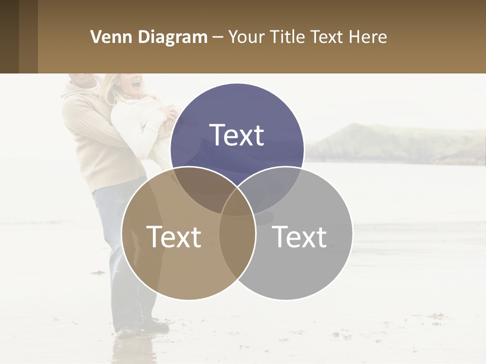 A Man Carrying A Woman On His Back On The Beach PowerPoint Template