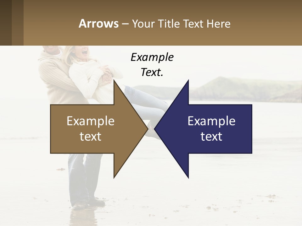 A Man Carrying A Woman On His Back On The Beach PowerPoint Template