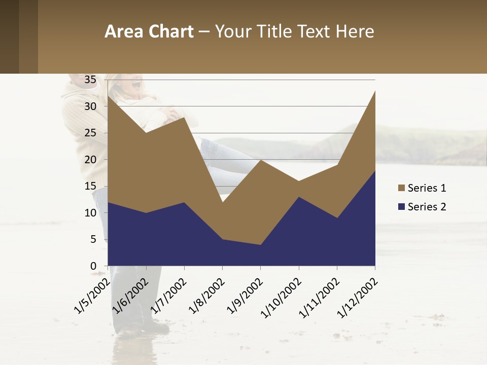 A Man Carrying A Woman On His Back On The Beach PowerPoint Template