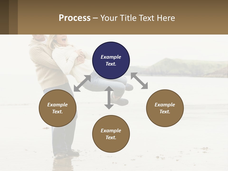 A Man Carrying A Woman On His Back On The Beach PowerPoint Template