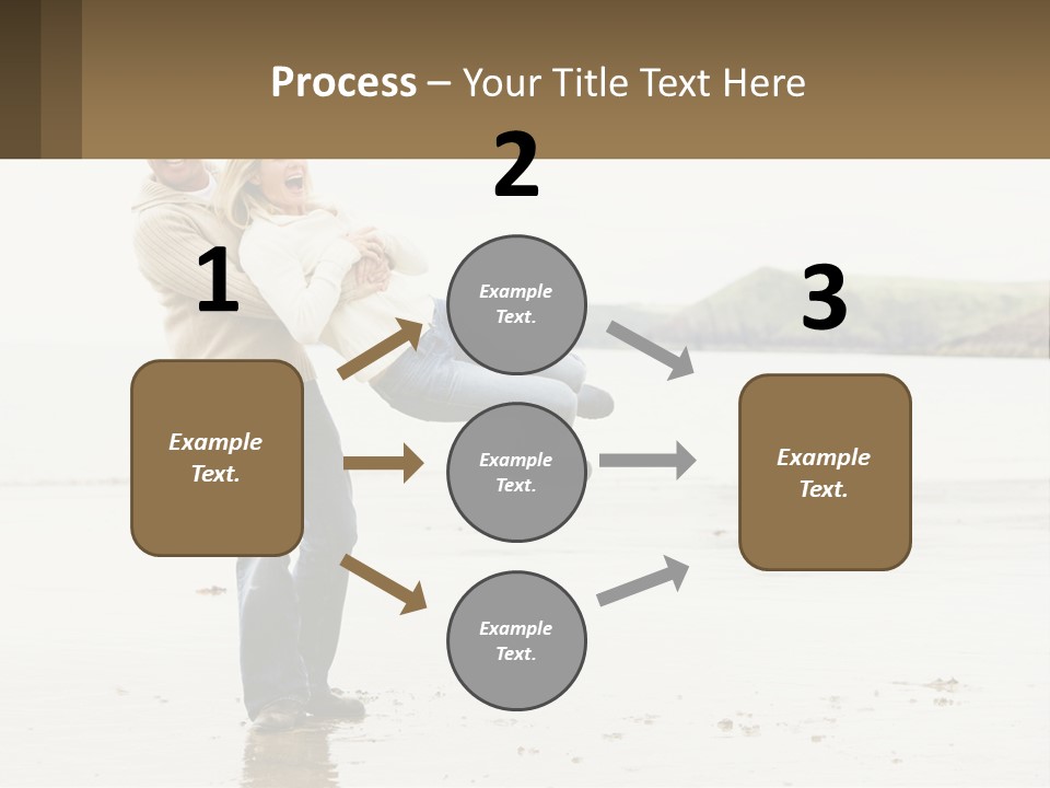 A Man Carrying A Woman On His Back On The Beach PowerPoint Template