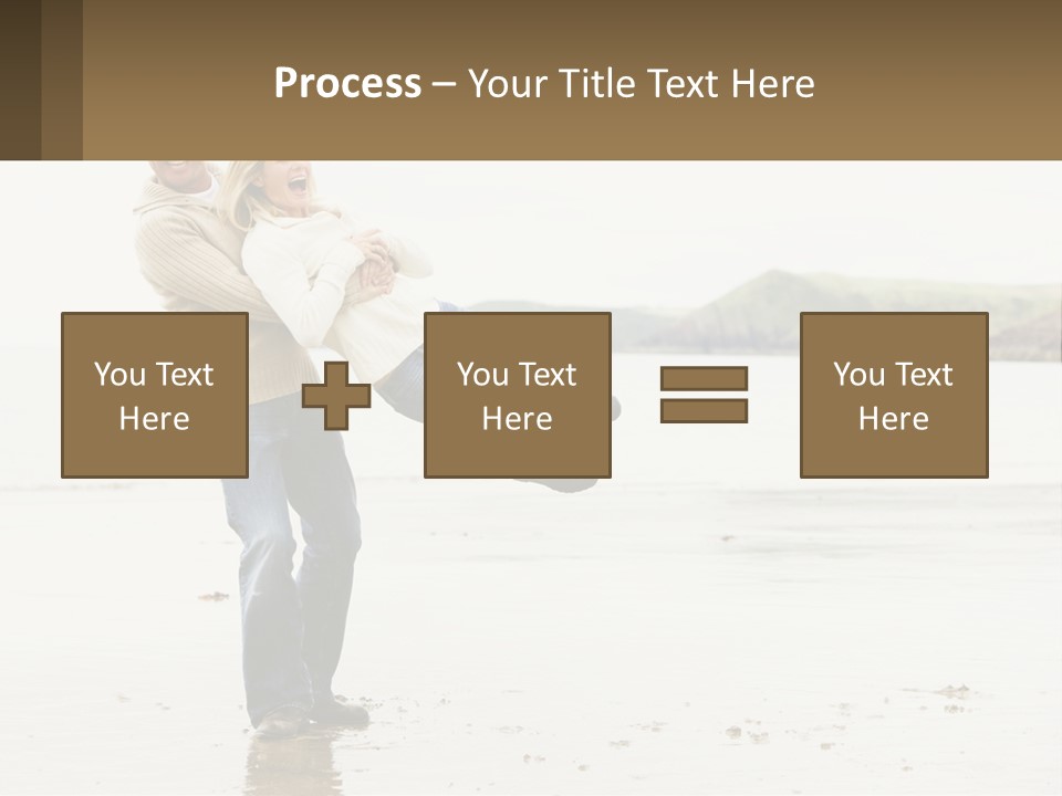 A Man Carrying A Woman On His Back On The Beach PowerPoint Template