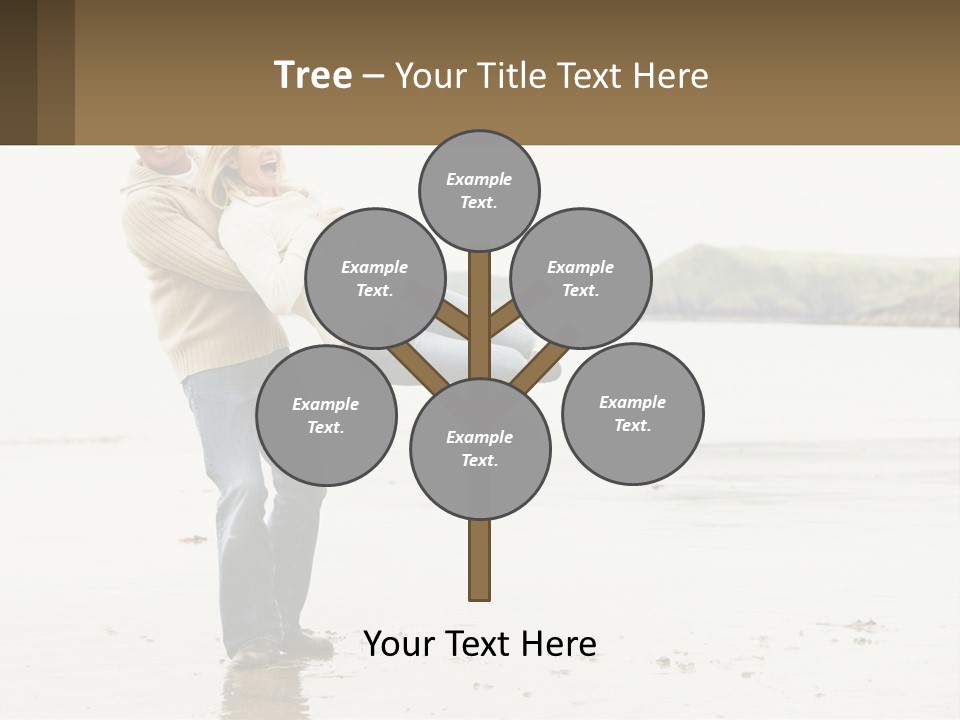 A Man Carrying A Woman On His Back On The Beach PowerPoint Template