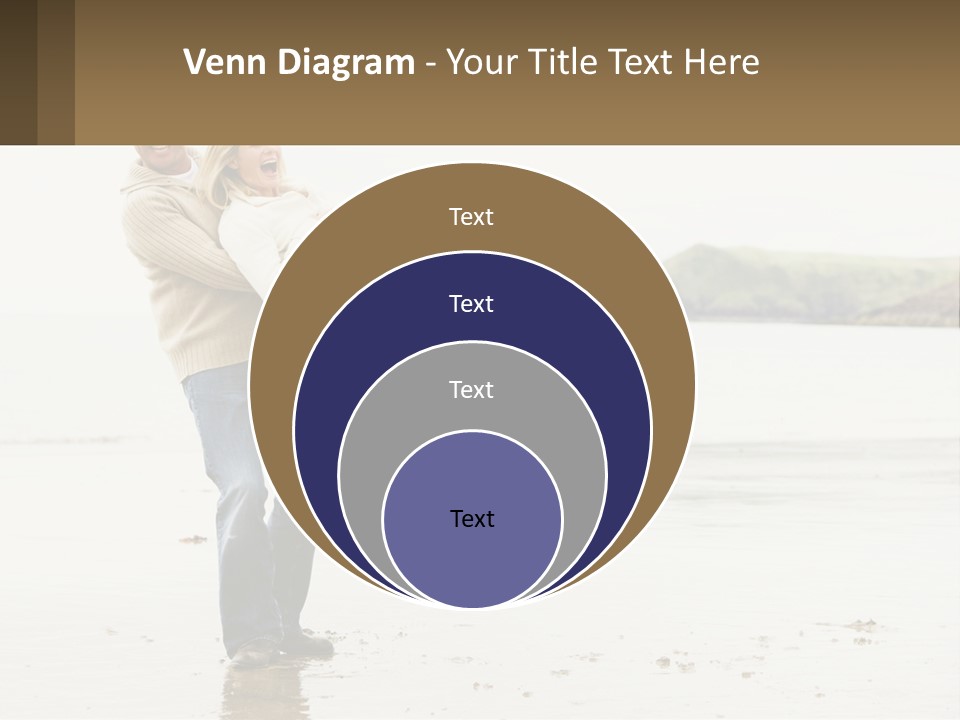 A Man Carrying A Woman On His Back On The Beach PowerPoint Template