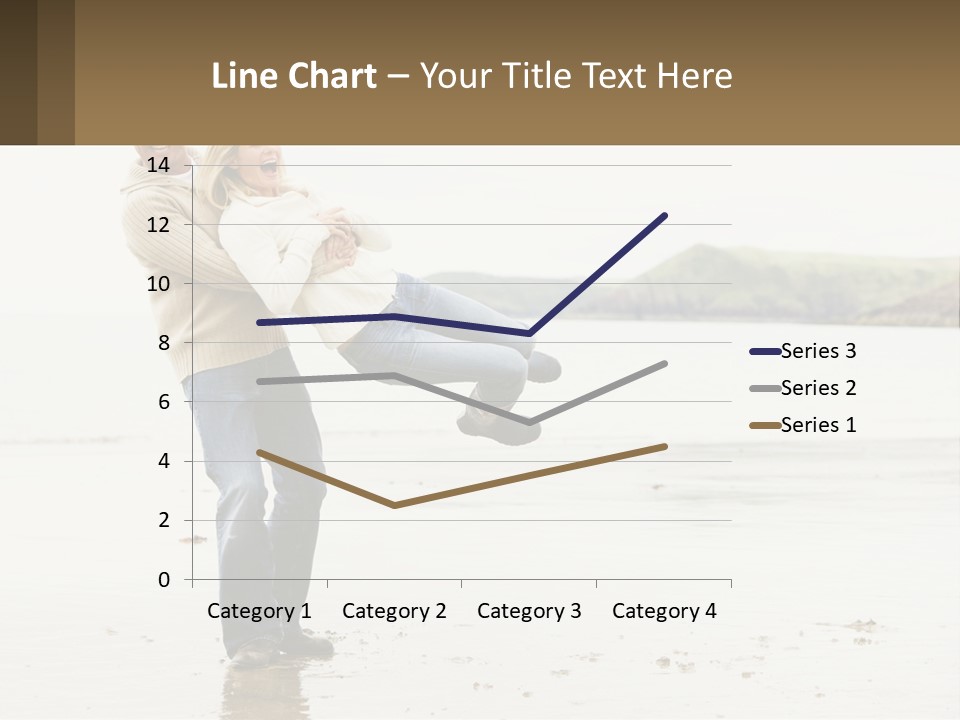 A Man Carrying A Woman On His Back On The Beach PowerPoint Template