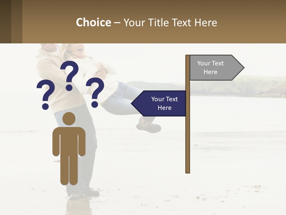 A Man Carrying A Woman On His Back On The Beach PowerPoint Template