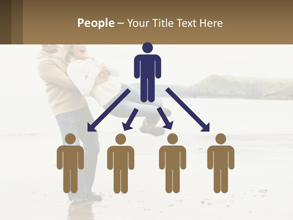 A Man Carrying A Woman On His Back On The Beach PowerPoint Template