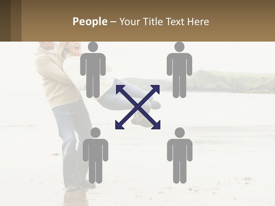 A Man Carrying A Woman On His Back On The Beach PowerPoint Template