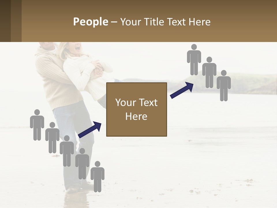 A Man Carrying A Woman On His Back On The Beach PowerPoint Template