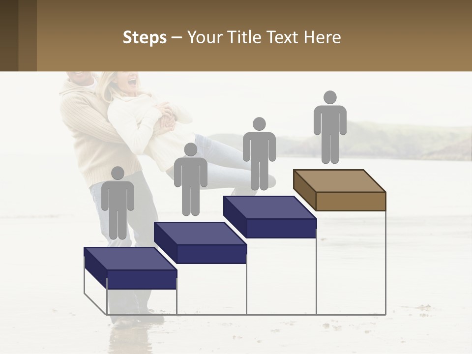 A Man Carrying A Woman On His Back On The Beach PowerPoint Template