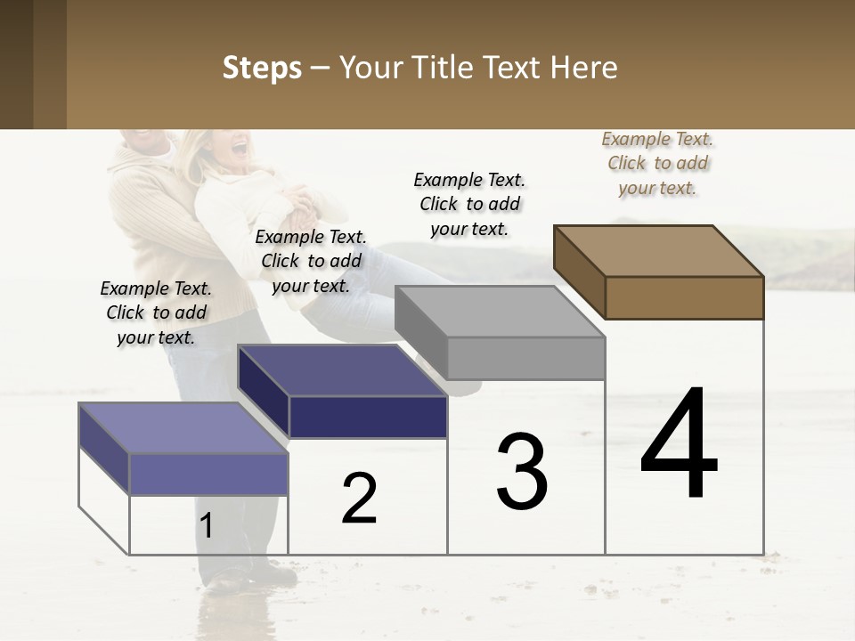 A Man Carrying A Woman On His Back On The Beach PowerPoint Template