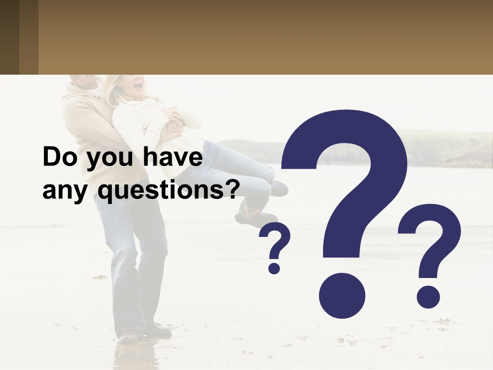 A Man Carrying A Woman On His Back On The Beach PowerPoint Template