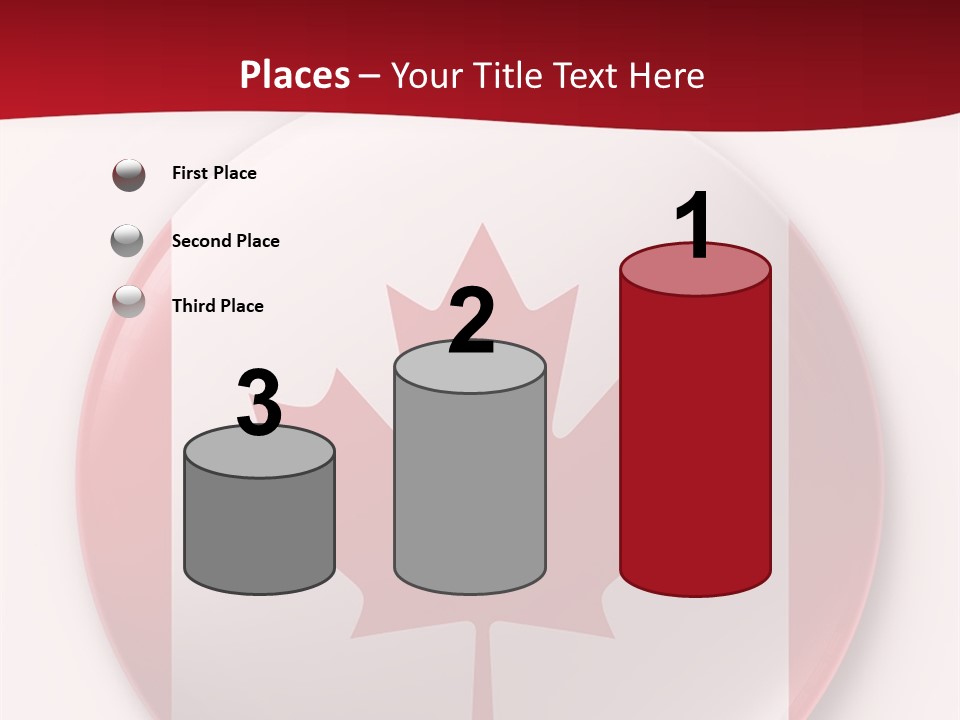 A Button With A Canadian Flag On It PowerPoint Template