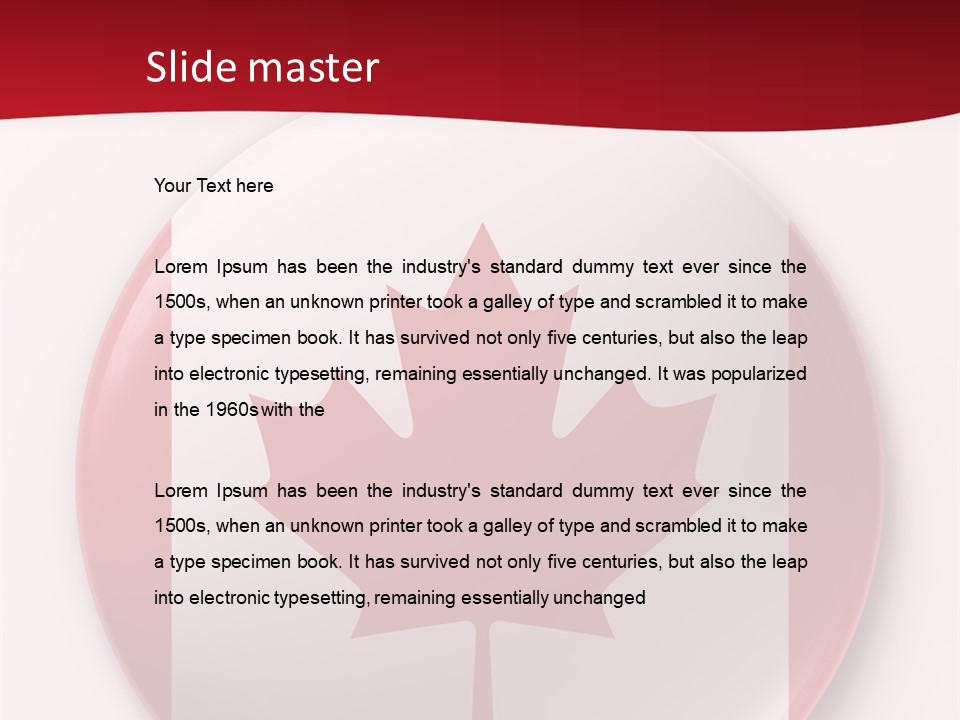 A Button With A Canadian Flag On It PowerPoint Template