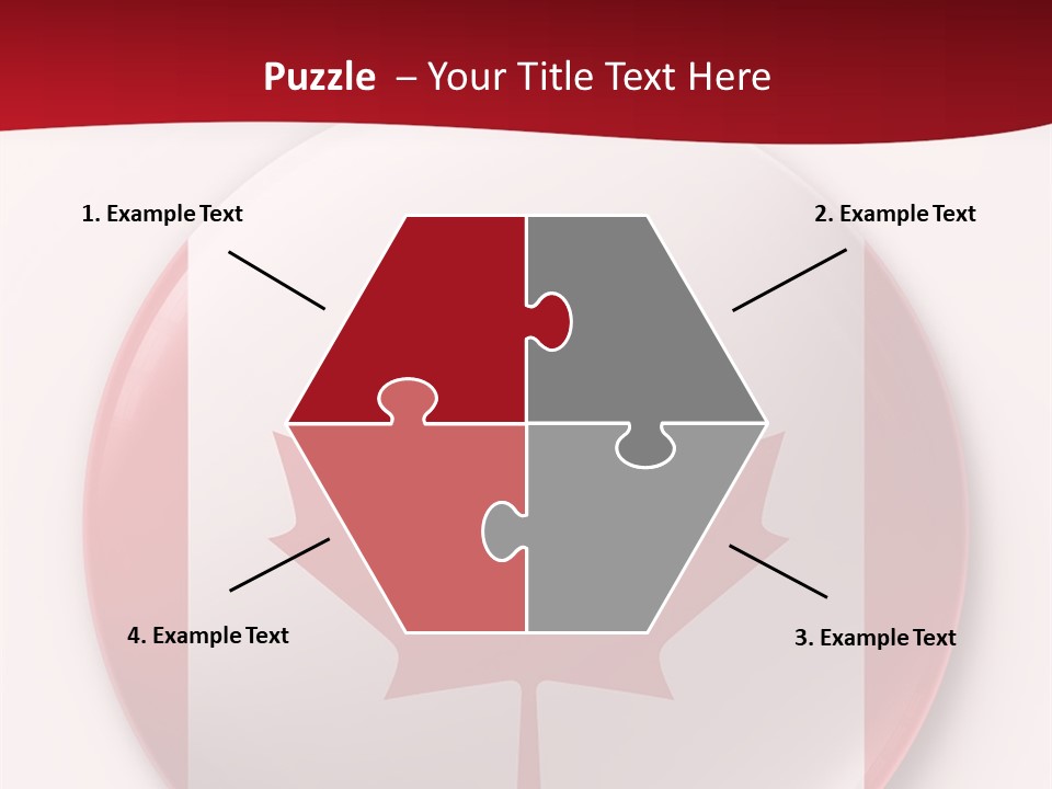 A Button With A Canadian Flag On It PowerPoint Template