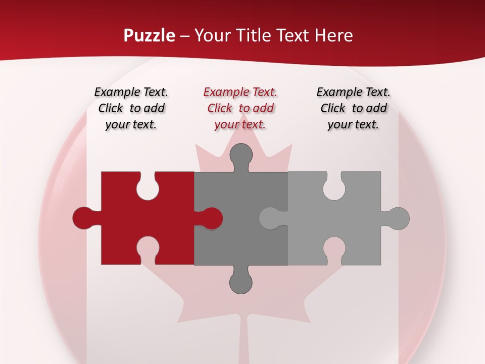 A Button With A Canadian Flag On It PowerPoint Template