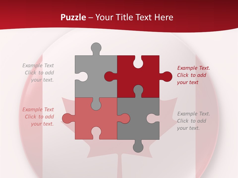 A Button With A Canadian Flag On It PowerPoint Template