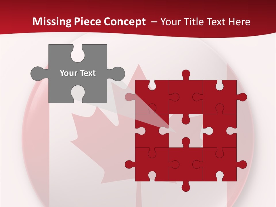 A Button With A Canadian Flag On It PowerPoint Template