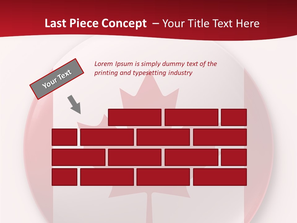 A Button With A Canadian Flag On It PowerPoint Template