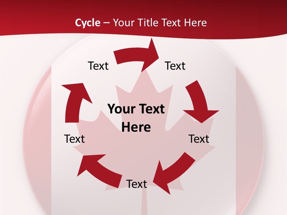 A Button With A Canadian Flag On It PowerPoint Template