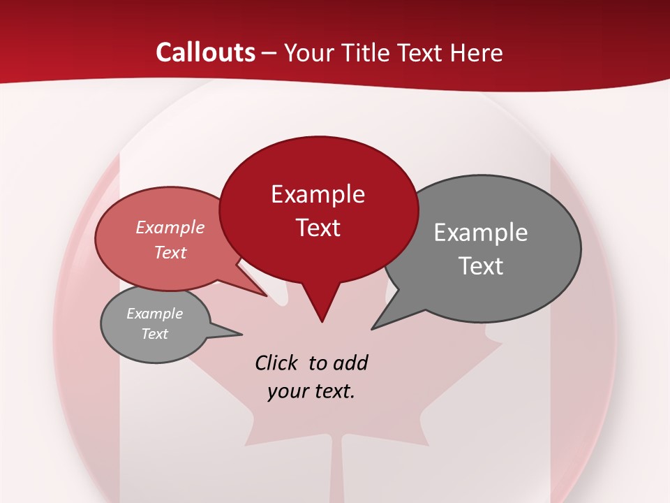 A Button With A Canadian Flag On It PowerPoint Template