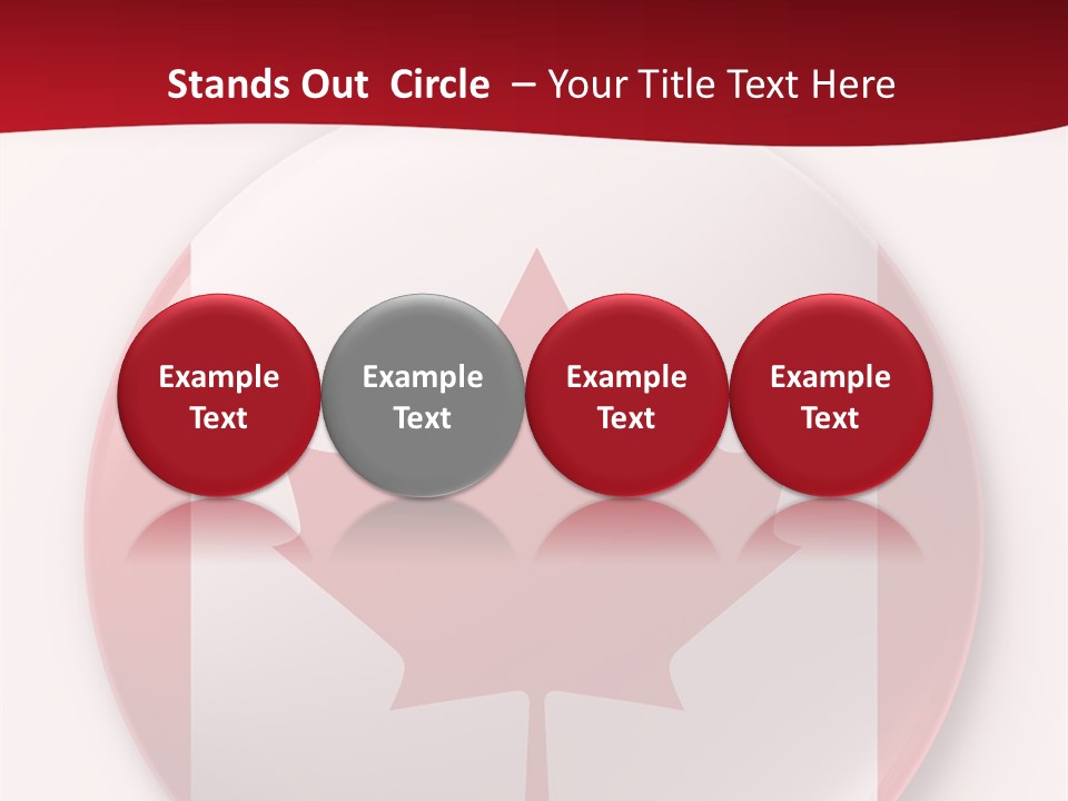 A Button With A Canadian Flag On It PowerPoint Template
