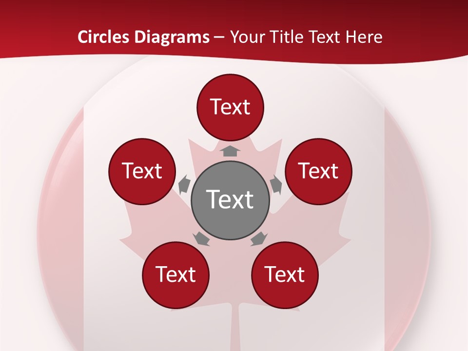 A Button With A Canadian Flag On It PowerPoint Template