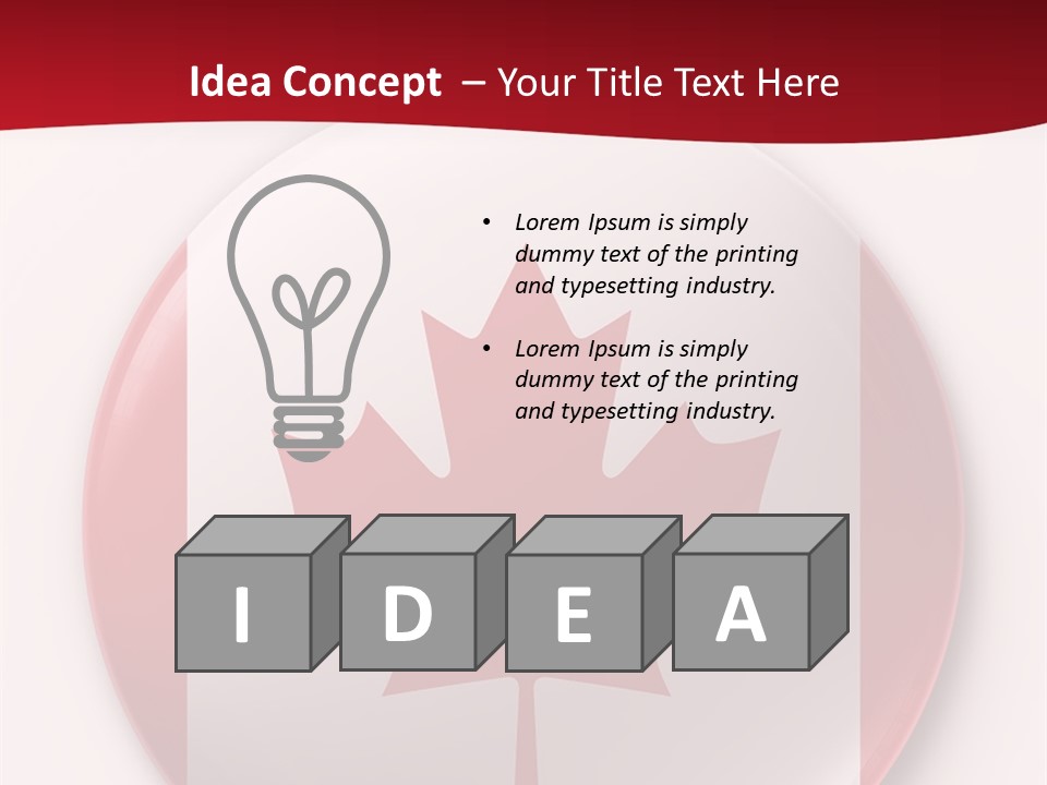 A Button With A Canadian Flag On It PowerPoint Template