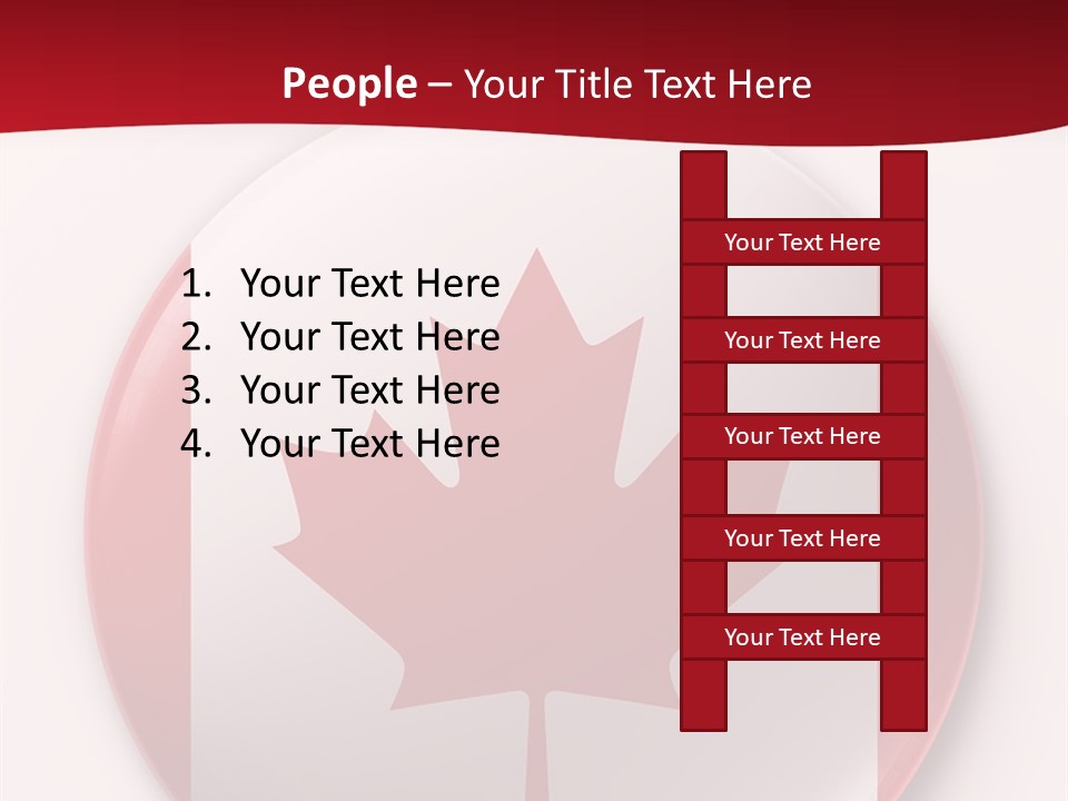 A Button With A Canadian Flag On It PowerPoint Template