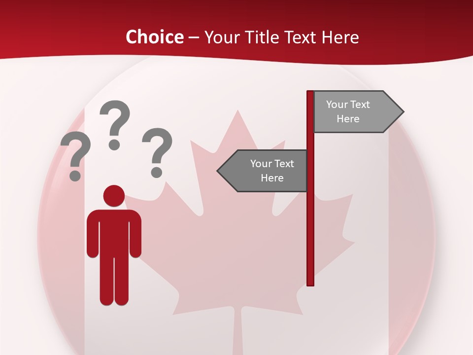 A Button With A Canadian Flag On It PowerPoint Template