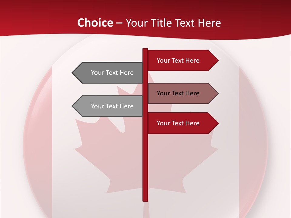 A Button With A Canadian Flag On It PowerPoint Template