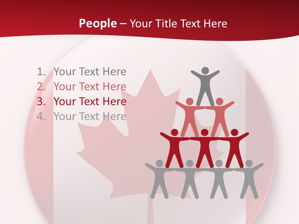 A Button With A Canadian Flag On It PowerPoint Template