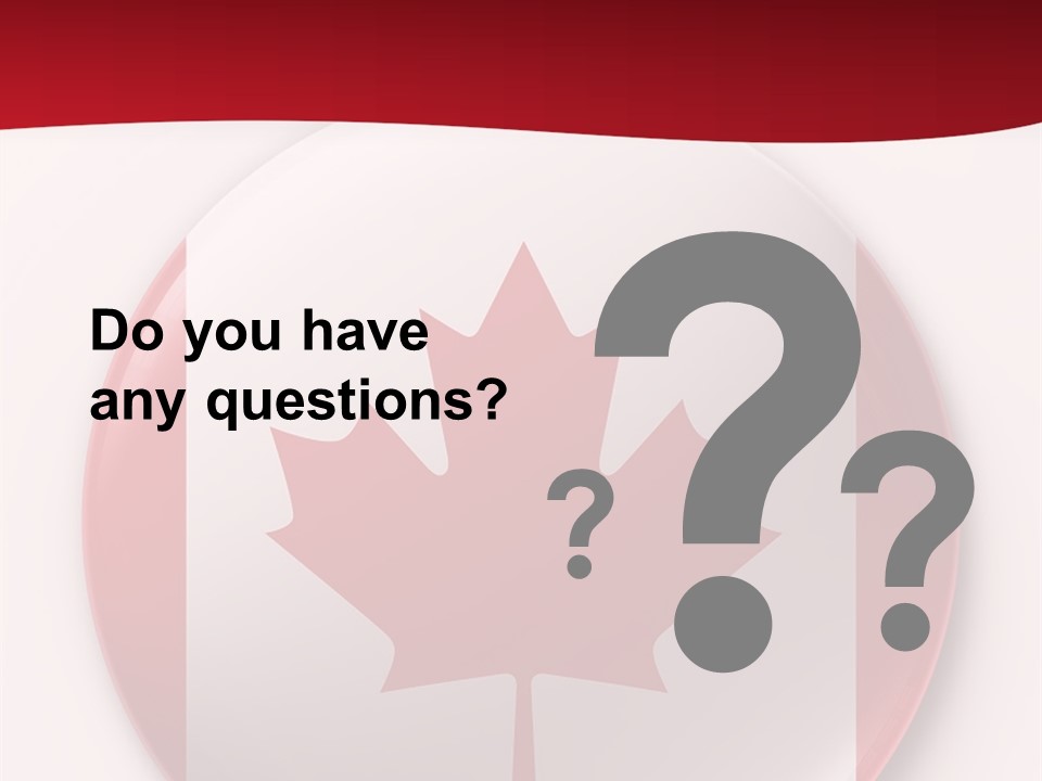 A Button With A Canadian Flag On It PowerPoint Template