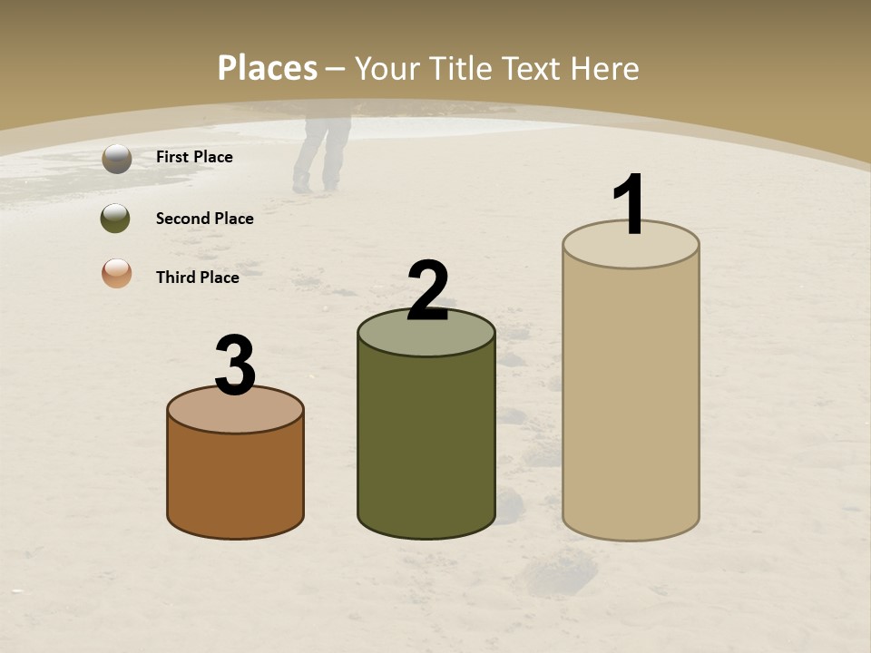 A Person Standing On A Beach With Footprints In The Sand PowerPoint Template