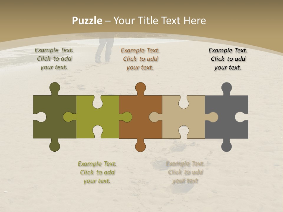 A Person Standing On A Beach With Footprints In The Sand PowerPoint Template